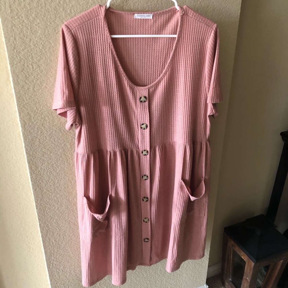 Blush Dress with Front Pockets